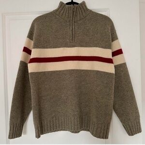 Vintage Tan and Cream Striped Sweater